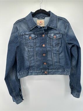 People's Liberation Dark Blue Denim Jean Jacket Size M